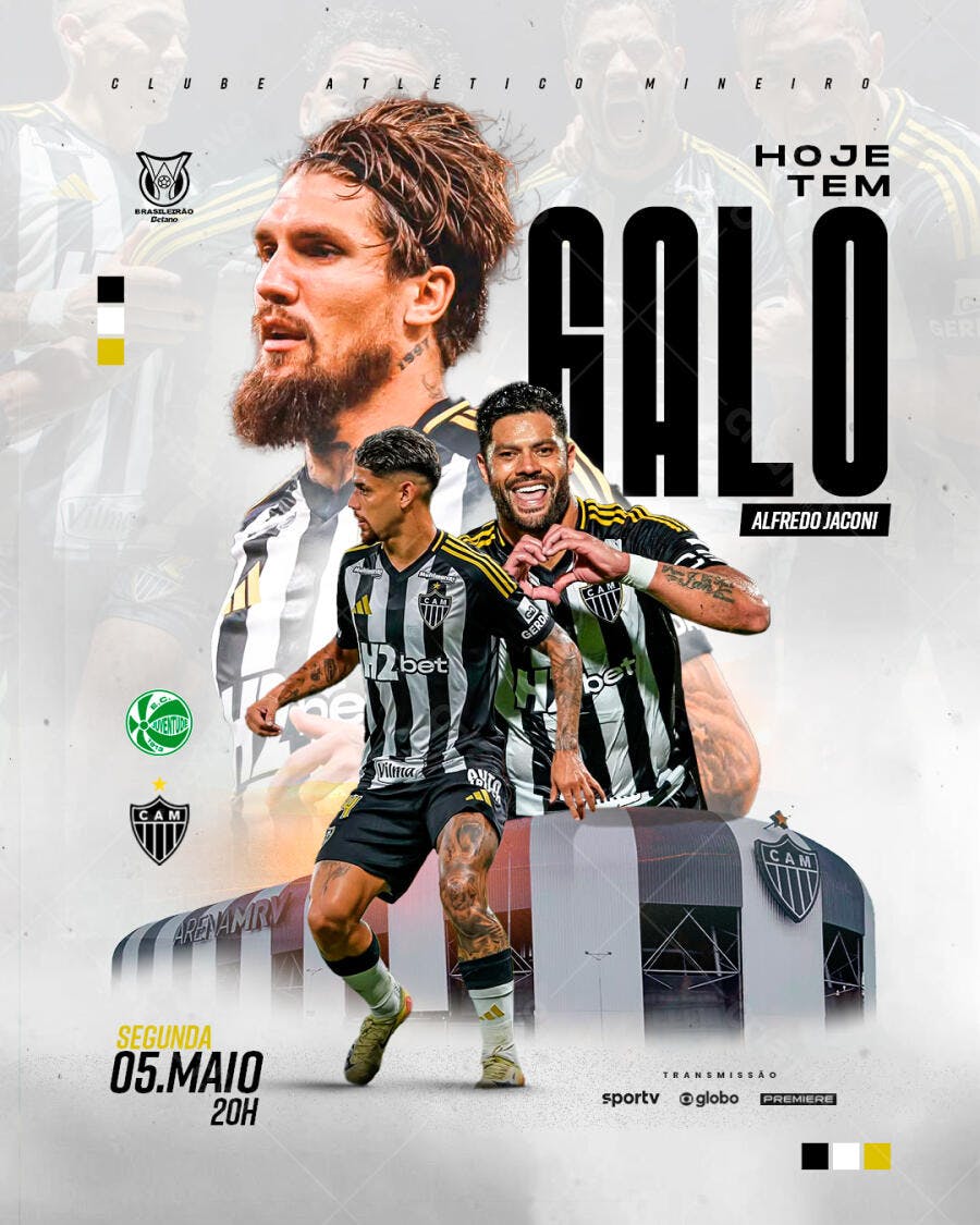Flyer Jogo Atlético Mineiro PSD Editável