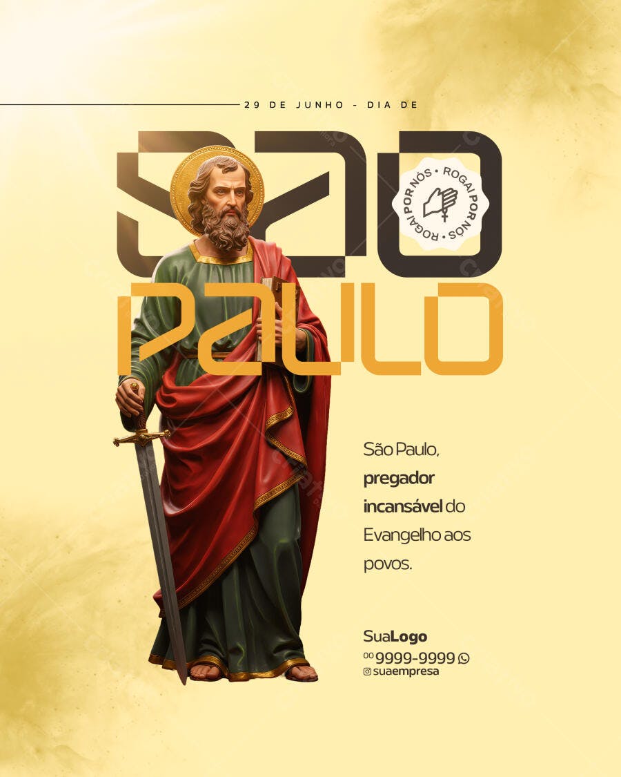 Flyer Dia de São Paulo PSD Editável