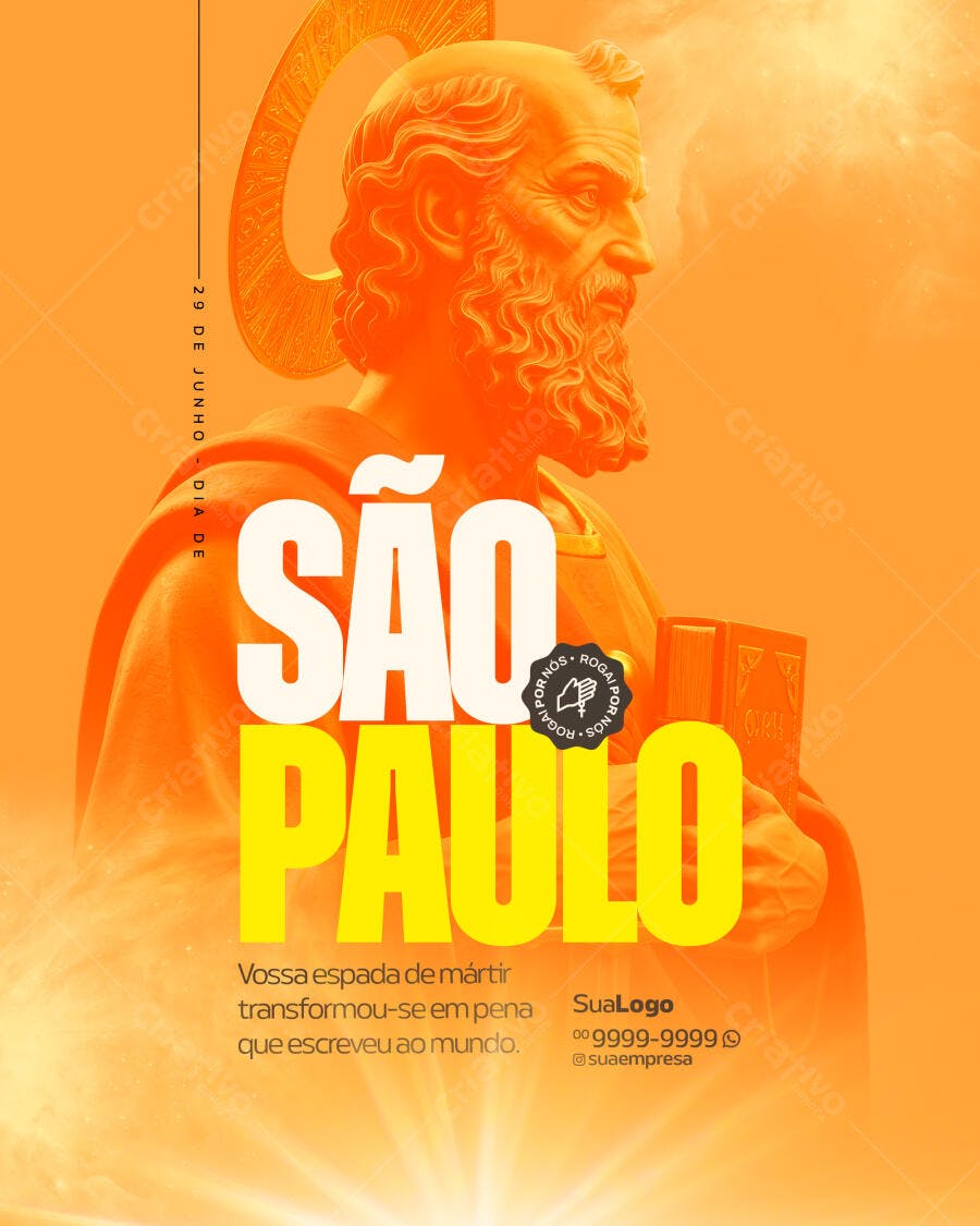 Flyer Dia de São Paulo 29 de Junho PSD Editável