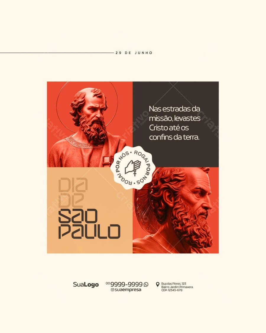 Postagem Dia de São Paulo PSD Editável