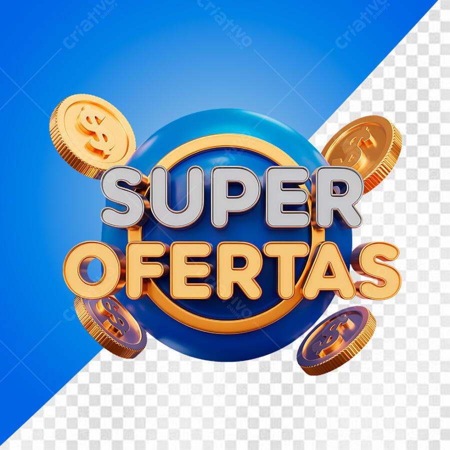 Banner Super Ofertas PNG com fundo transparente