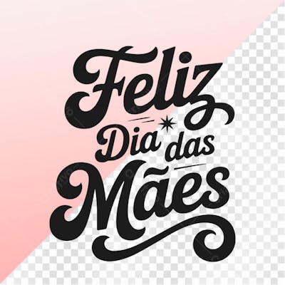 Título Feliz dia das Mães Rosa Png Transparente 