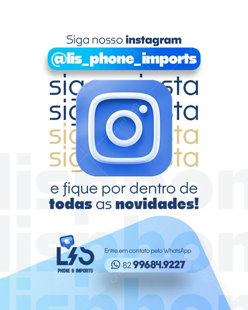 Siga no Instagram - Loja de Celular