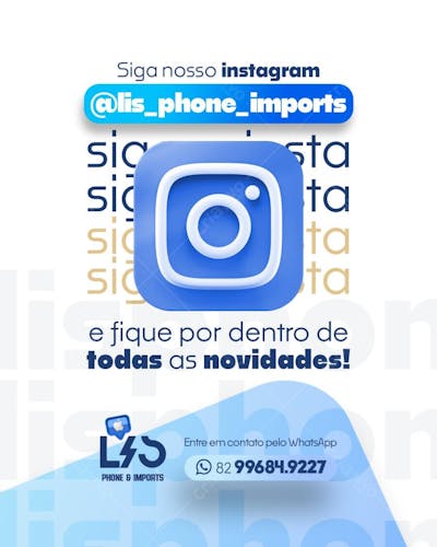 Siga no Instagram - Loja de Celular