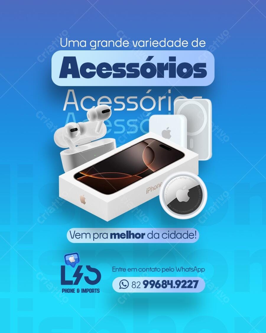 Flyer para Promoção de Acessórios de Iphone PSD Editável
