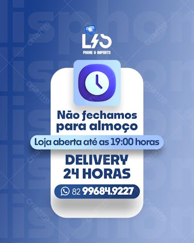 Horários - Loja de Celular