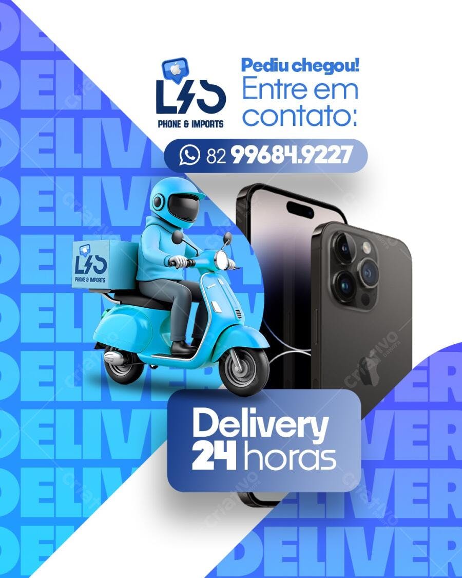 Flyer Delivery 24h PSD Editável