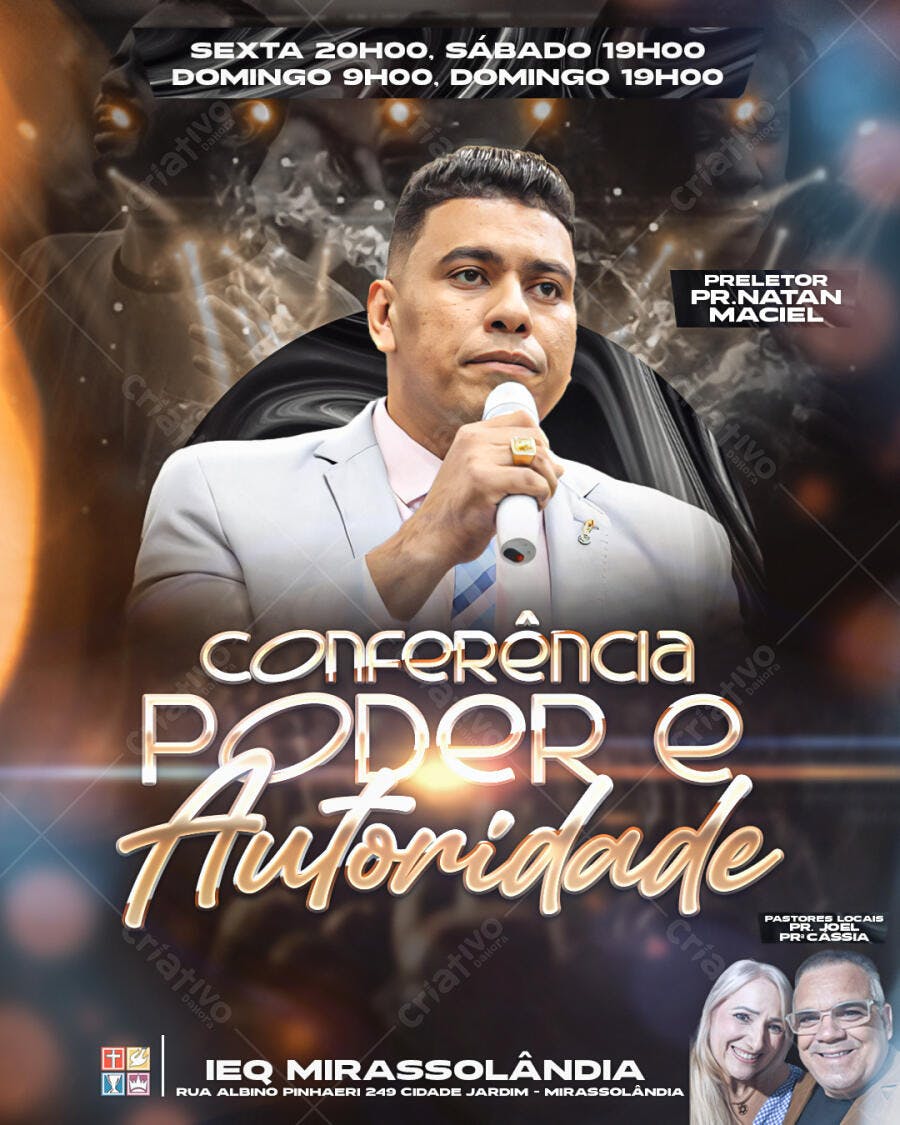 Flyer para Conferência Poder e Autoridade PSD Editável