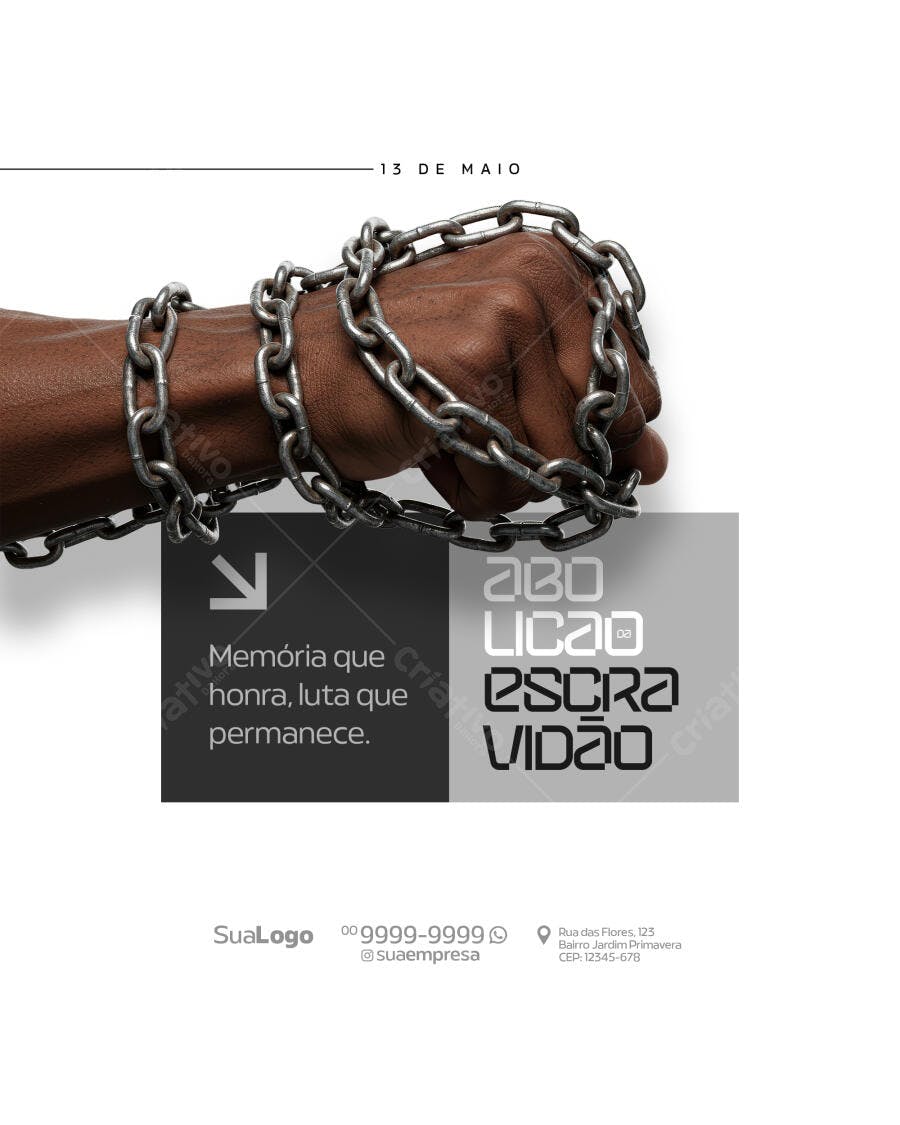 Flyer Dia da Abolição da Escravatura PSD Editável