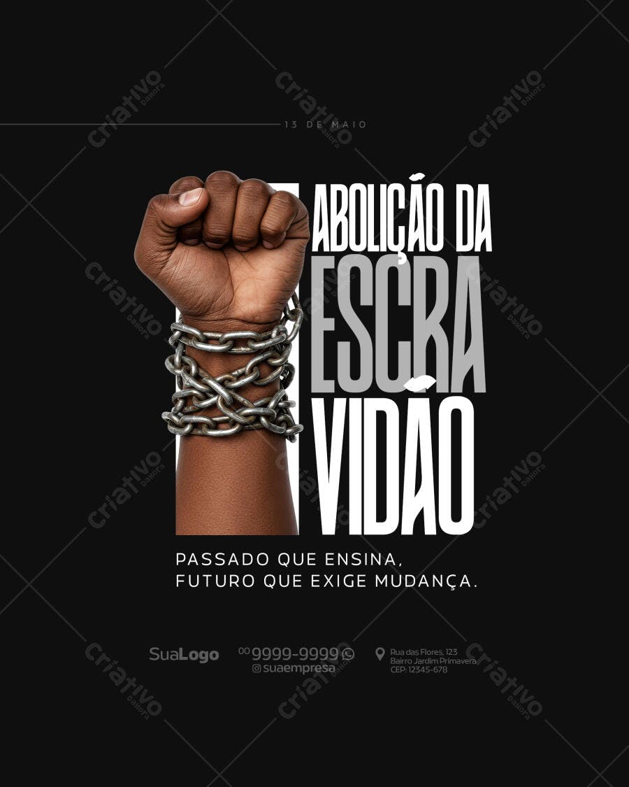 Post para o Dia da Abolição da Escravidão PSD Editável