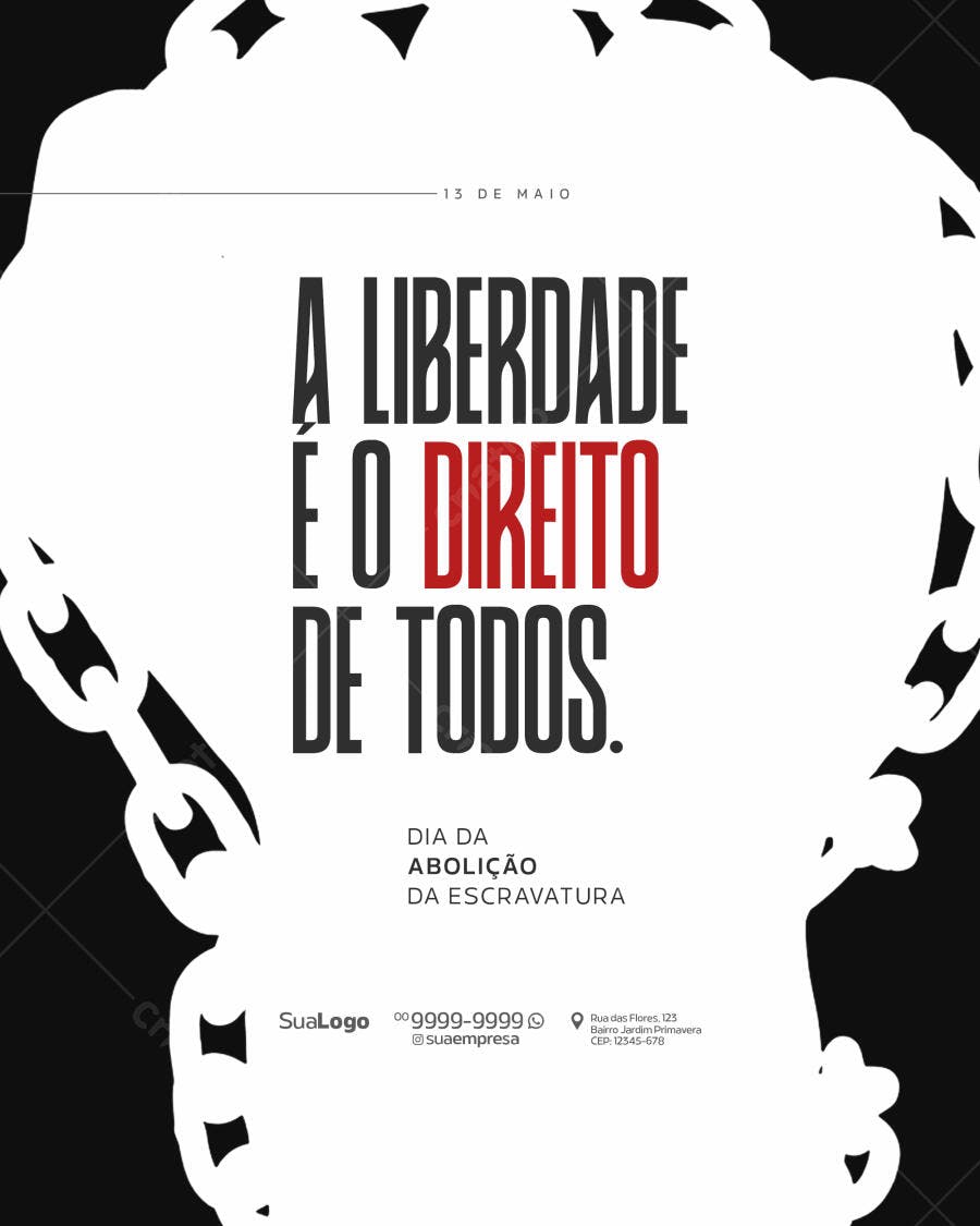 Flyer Dia da Abolição da Escravatura PSD Editável