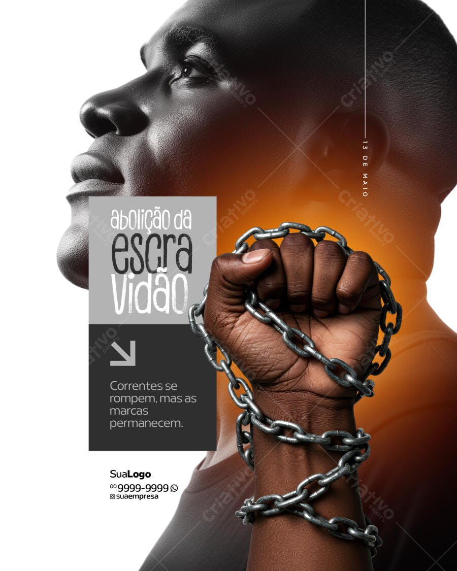Poster Dia da Abolição da Escravidão PSD Editável