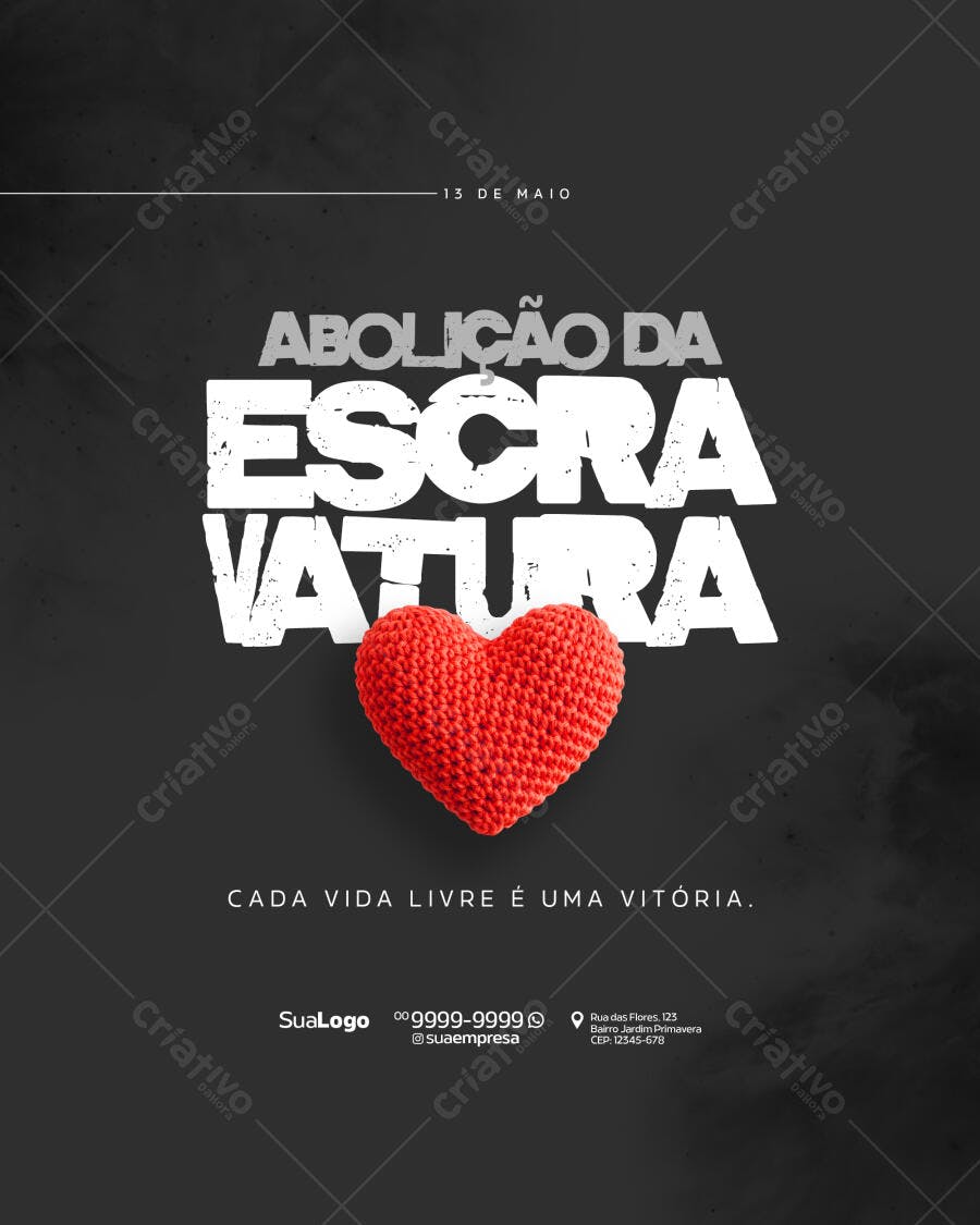 Flyer Dia da Abolição da Escravatura PSD Editável
