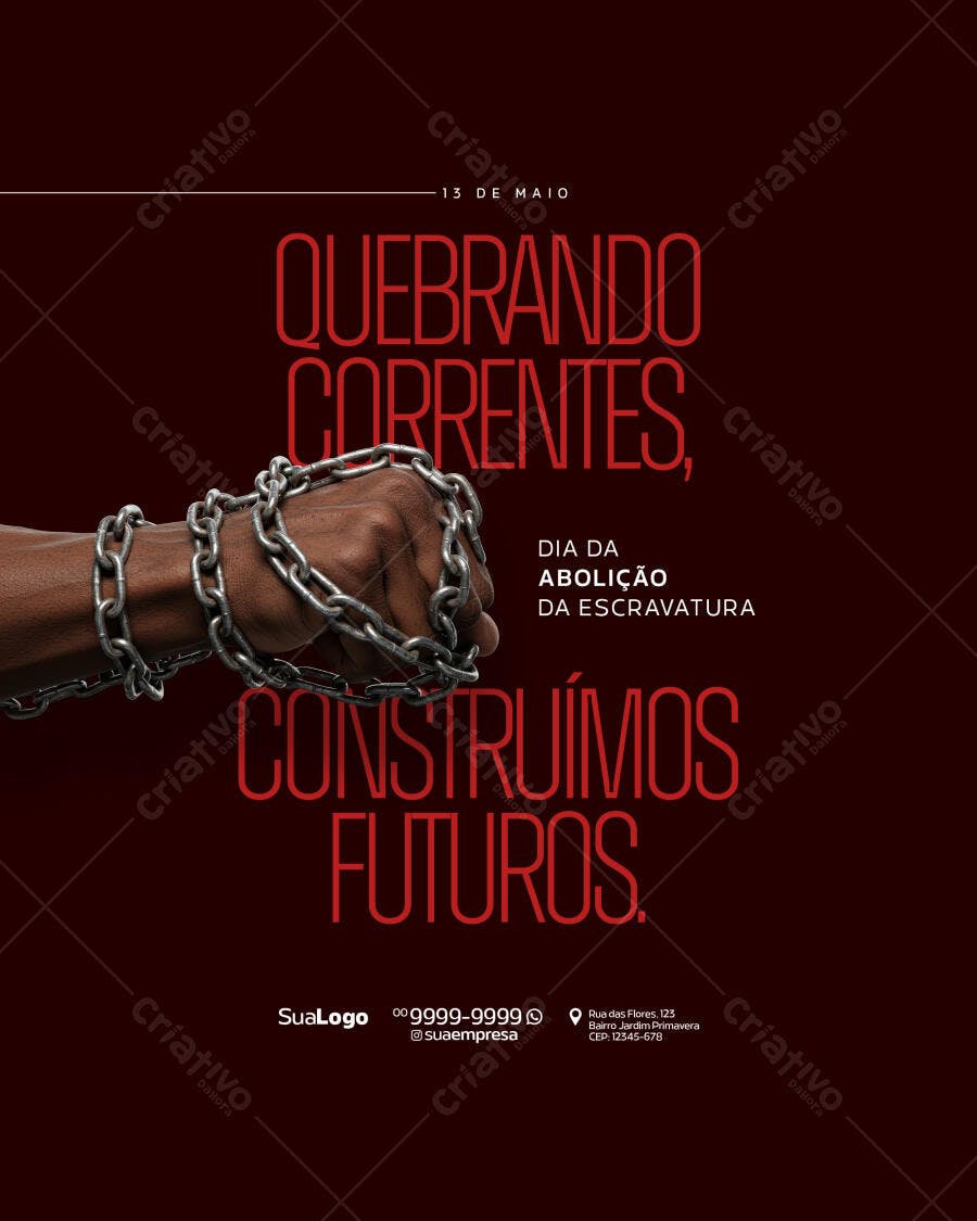 Flyer Dia da Abolição da Escravatura PSD Editável