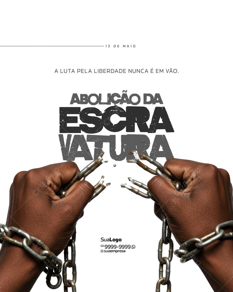 Post para o Dia da Abolição da Escravatura PSD Editável
