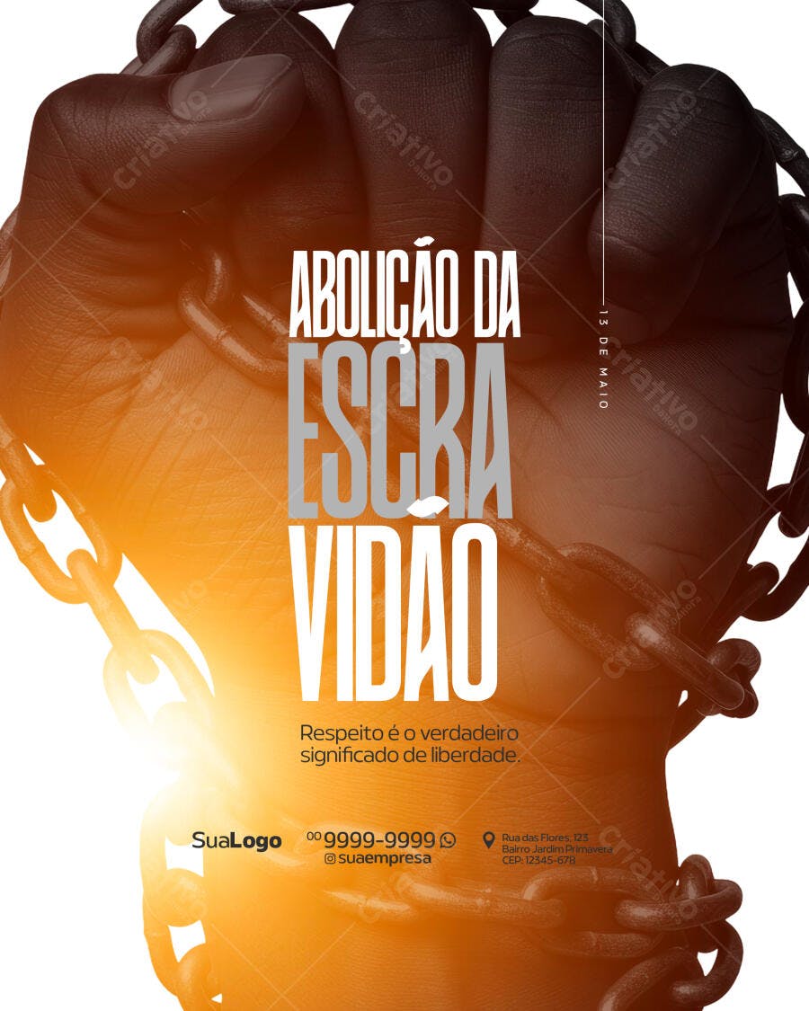 Flyer Dia da Abolição da Escravidão PSD Editável