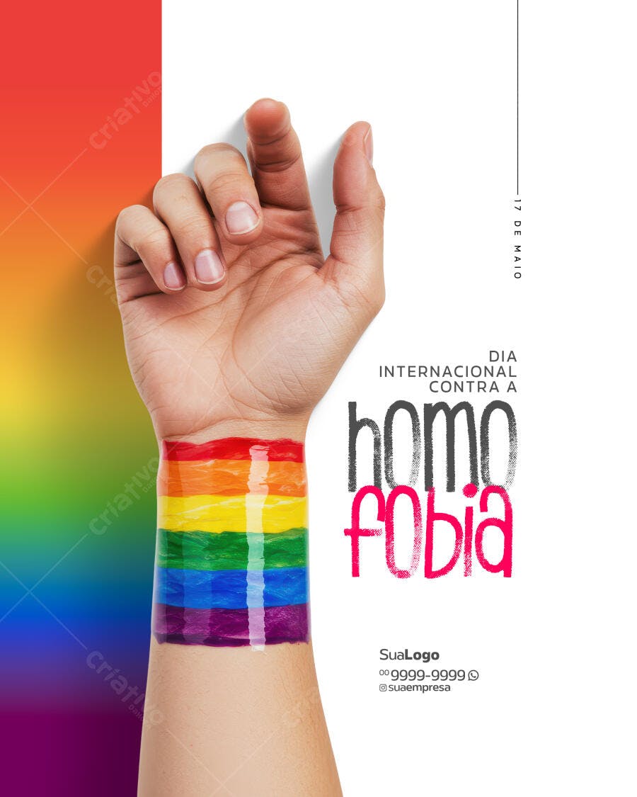 Flyer Dia Internacional Contra a Homofobia PSD Editável