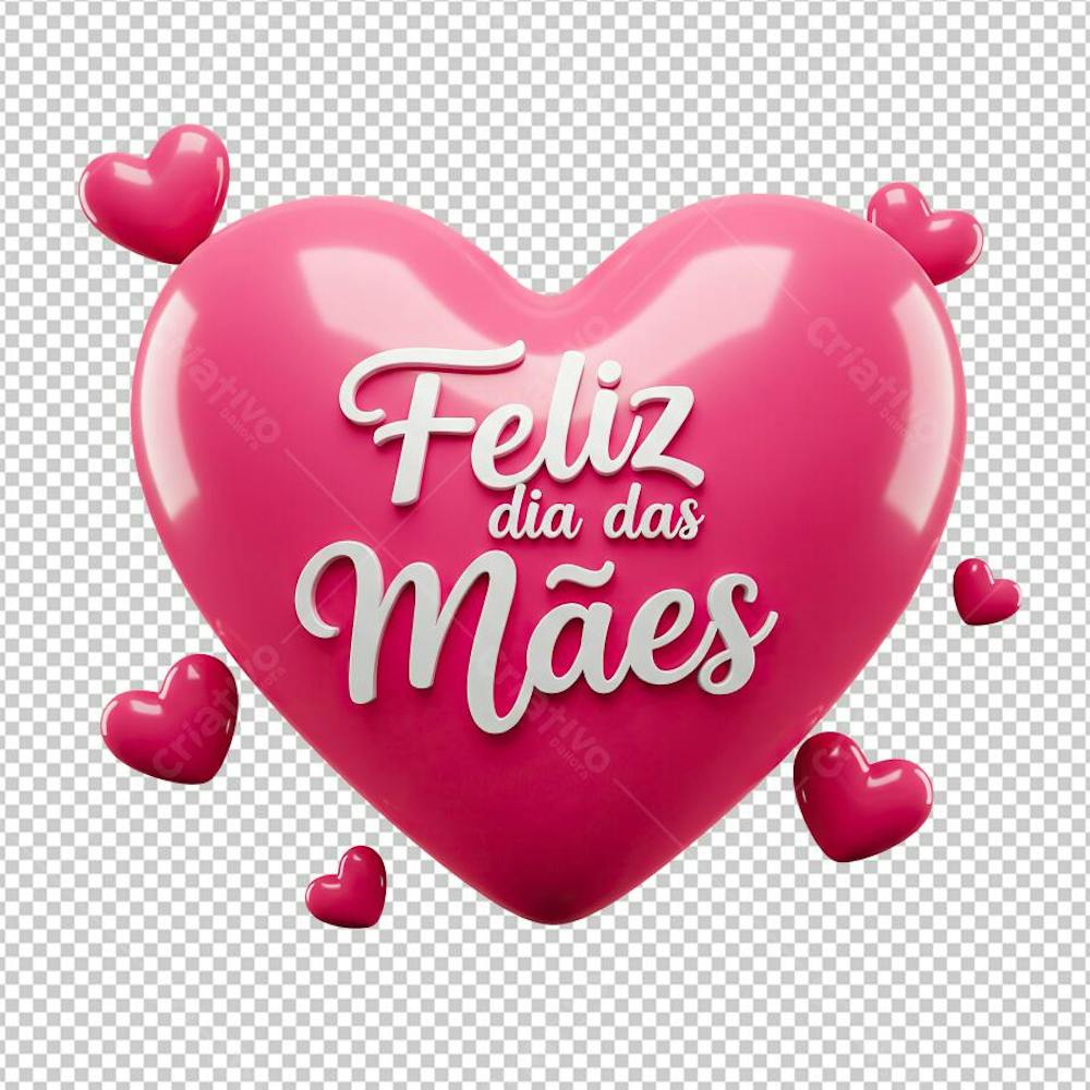 Feliz Dia das Mães Renderizado em 3D