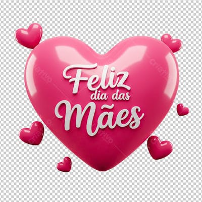 Feliz Dia das Mães Renderizado em 3D