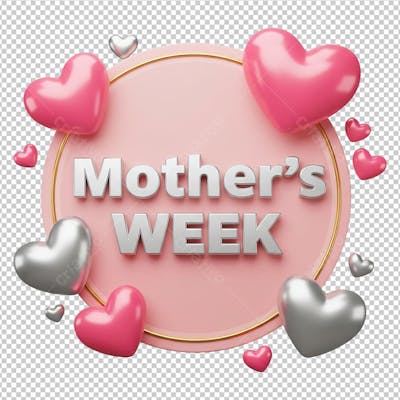 Mothers Week Selo Renderizado em 3D