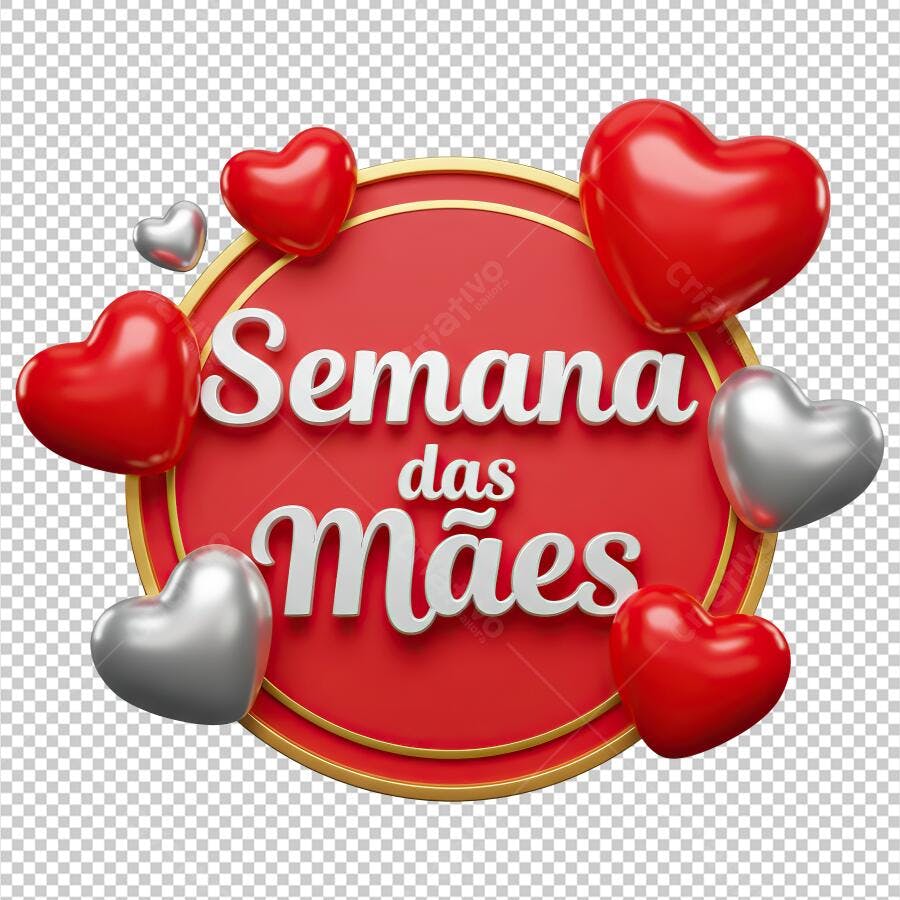 Banner Semana das Mães PNG com fundo transparente