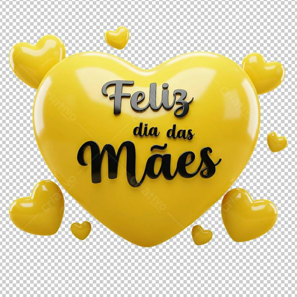 Selo Feliz dia Das Mães Amarelo