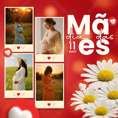 Flyer dia Das Mães Molduras de Fotos