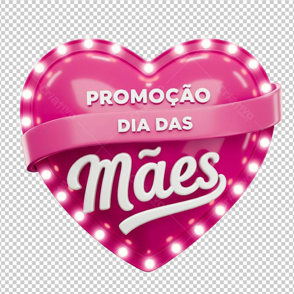 Promoção Dia das Mães Selo Renderizado em 3D