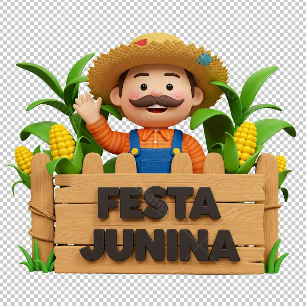Caipira no Milharal de Festa Junina