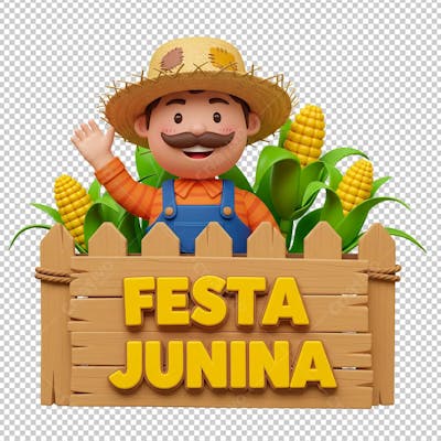 Homem Caipira Vestido para Festa Junina