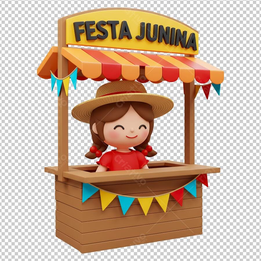 Banner Festa Junina PNG com fundo transparente
