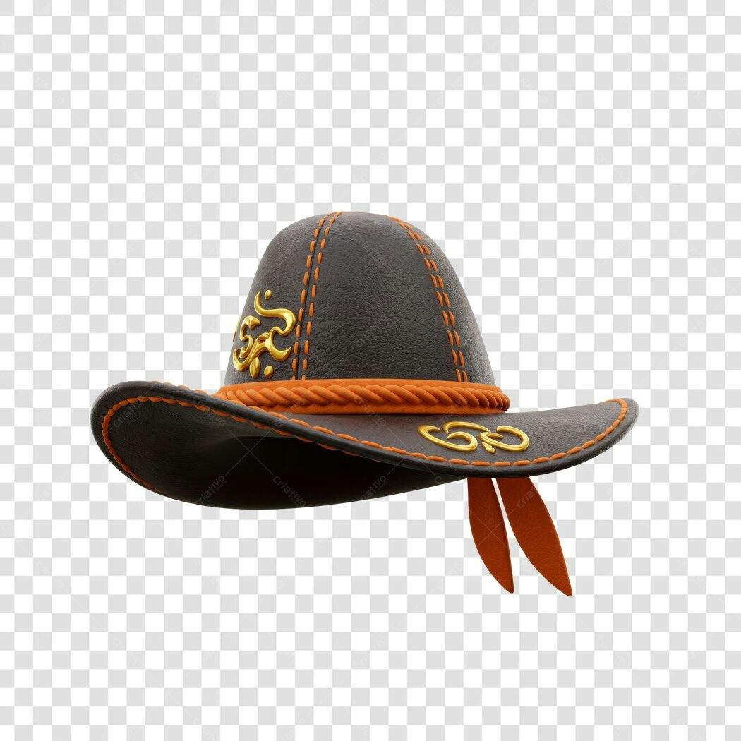 Mockup Chapéu Marrom Dourado PNG com fundo transparente