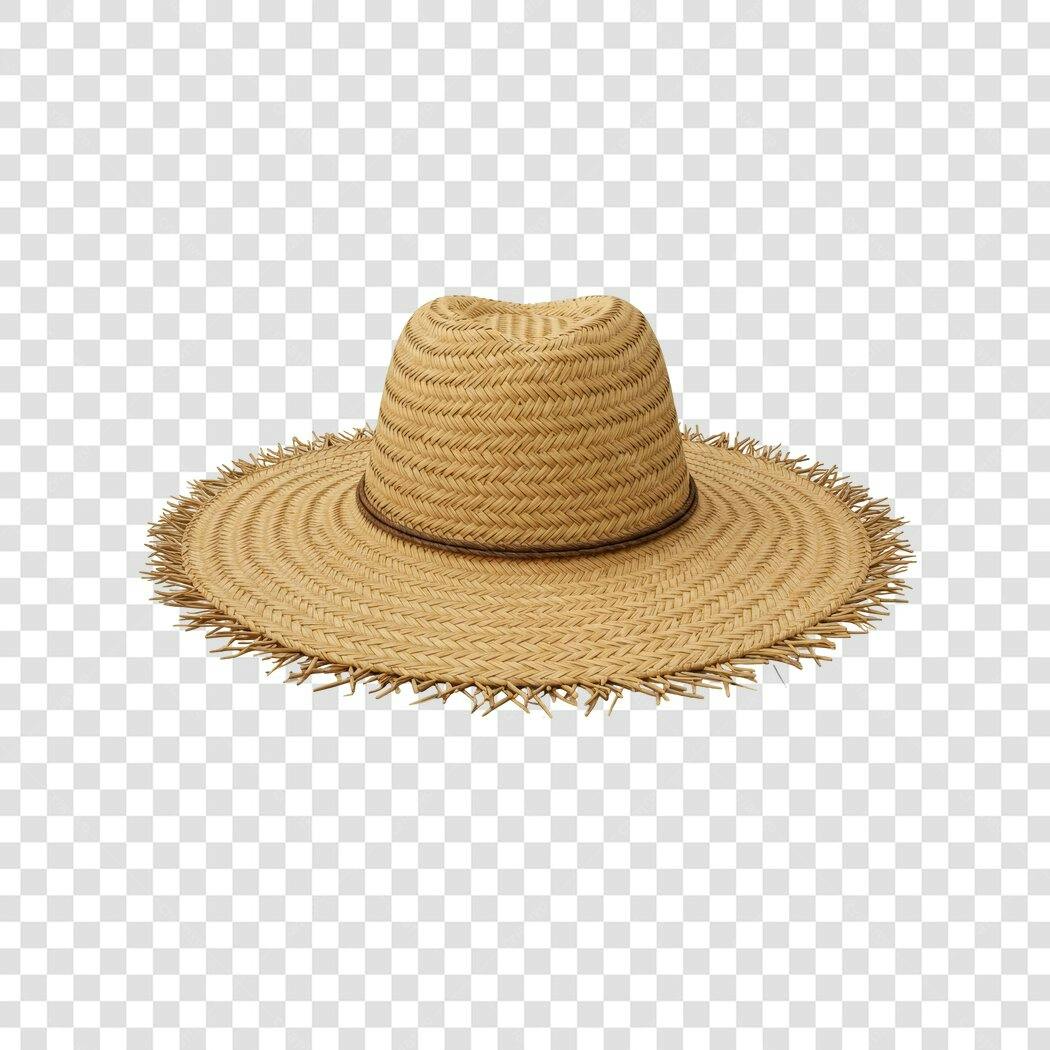 Chapéu de palha PNG com fundo transparente