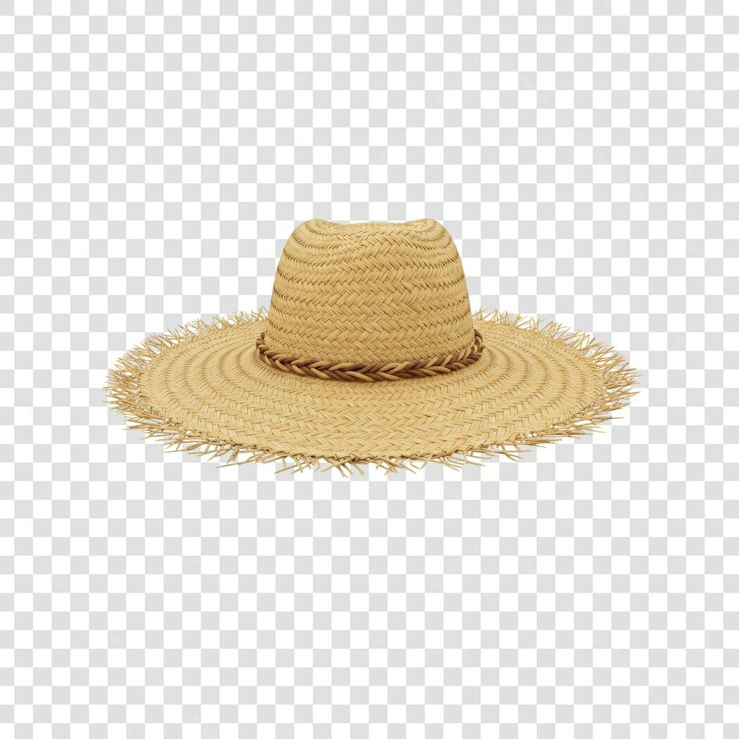 Chapéu de palha PNG com fundo transparente