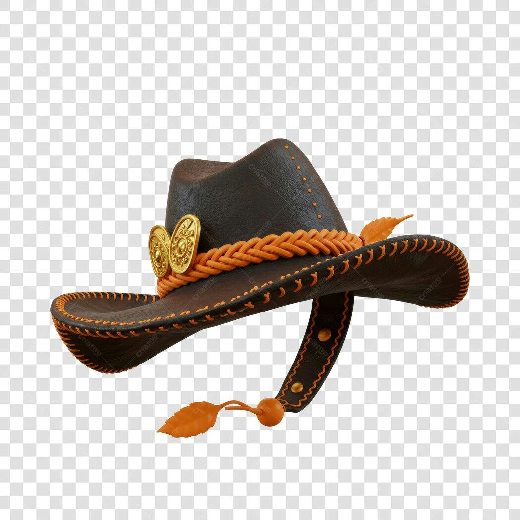 Mockup Chapeu Cowboy Marrom PNG com fundo transparente