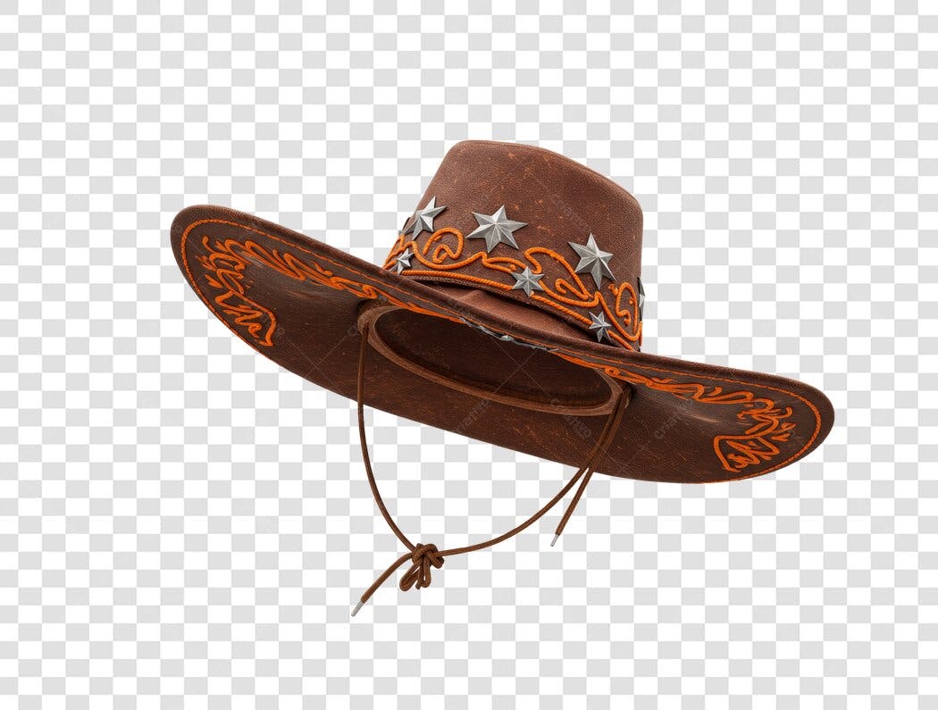 Mockup Chapéu Cowboy Marrom PNG com fundo transparente