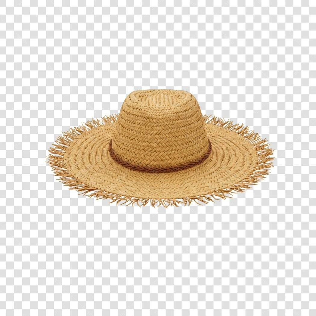 Chapéu de palha PNG com fundo transparente