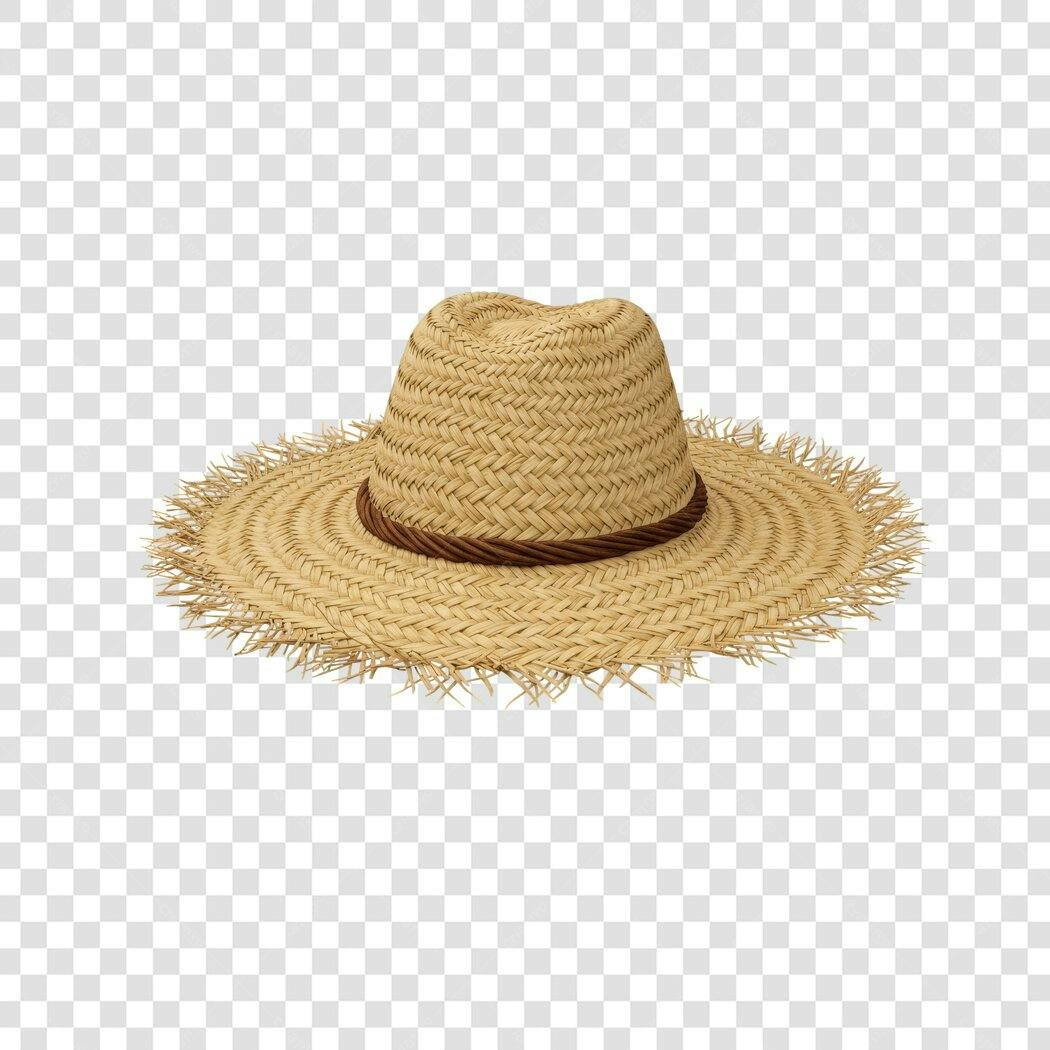 Chapéu de palha PNG com fundo transparente