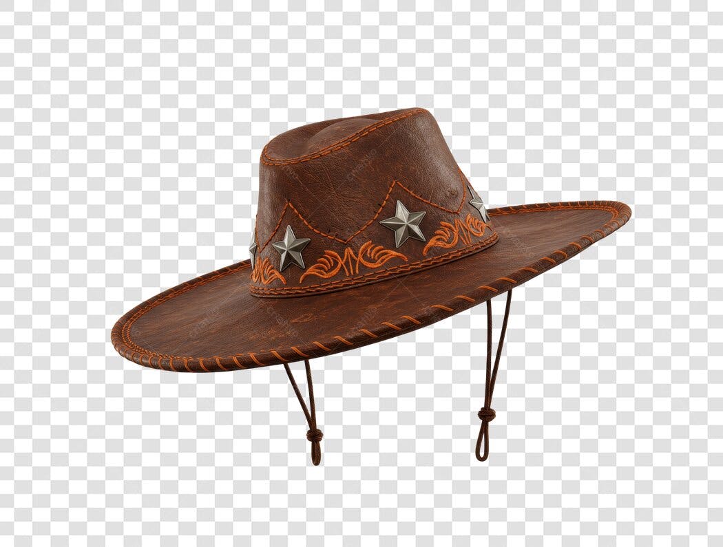 Mockup Chapeu Cowboy Marrom PNG com fundo transparente