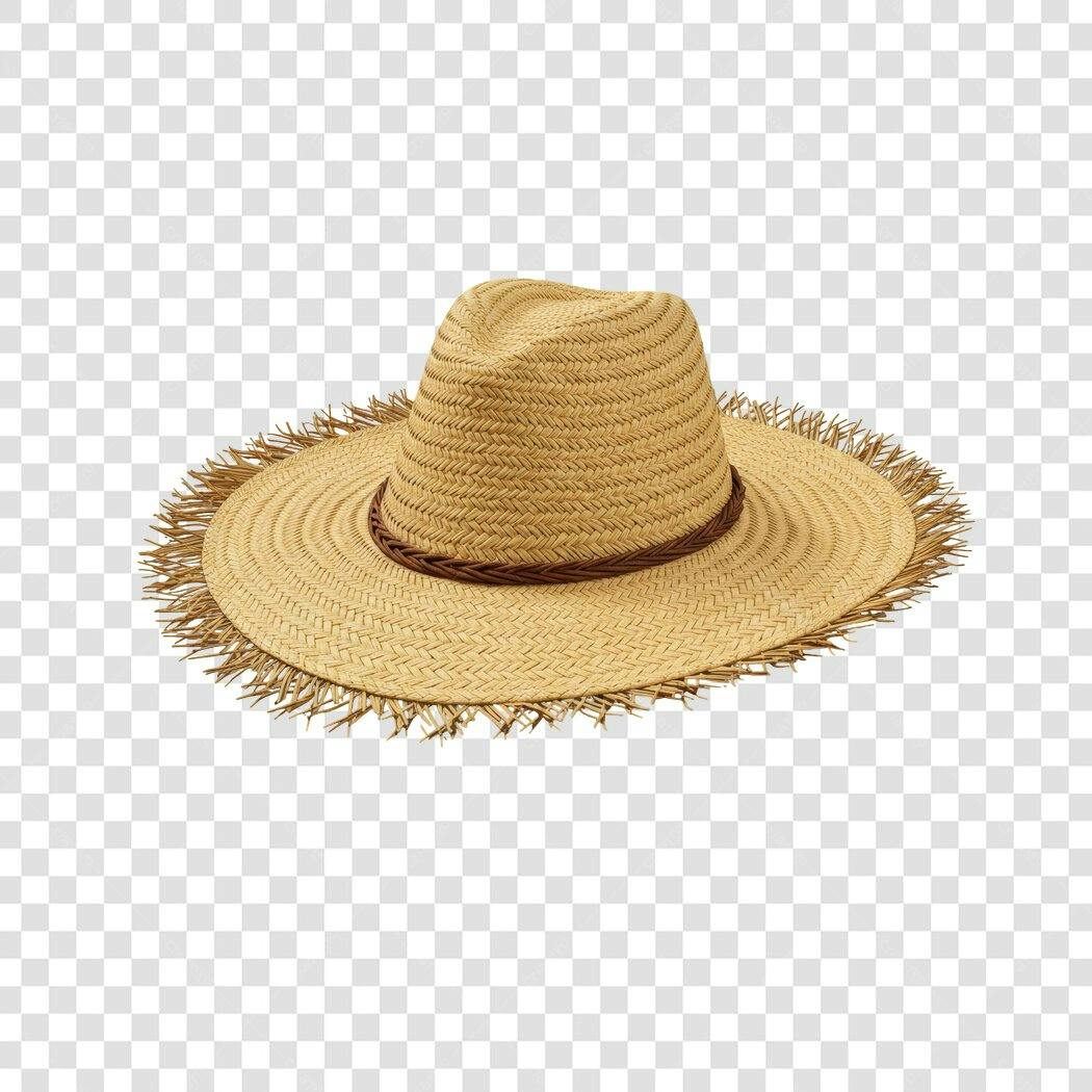 Chapéu de palha PNG com fundo transparente