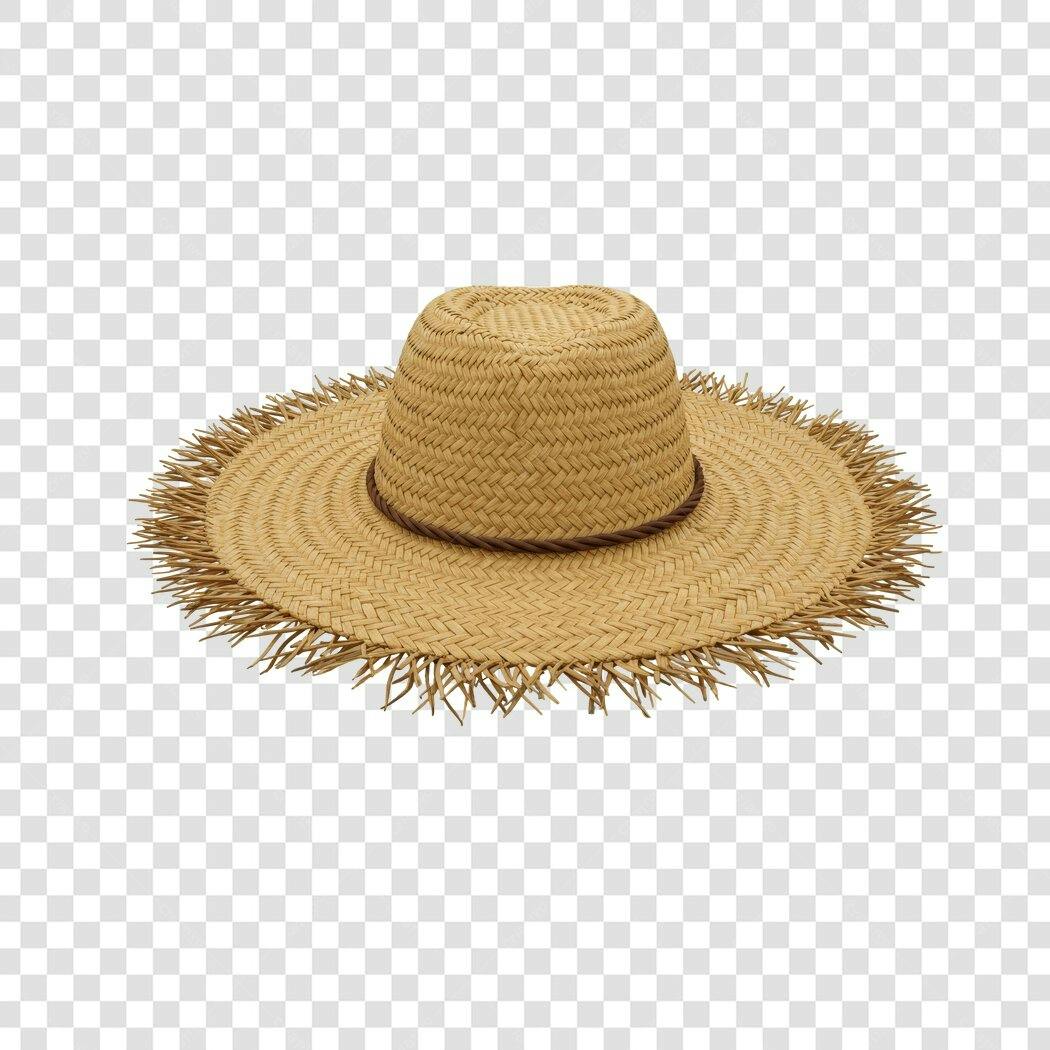 Chapéu de palha PNG com fundo transparente