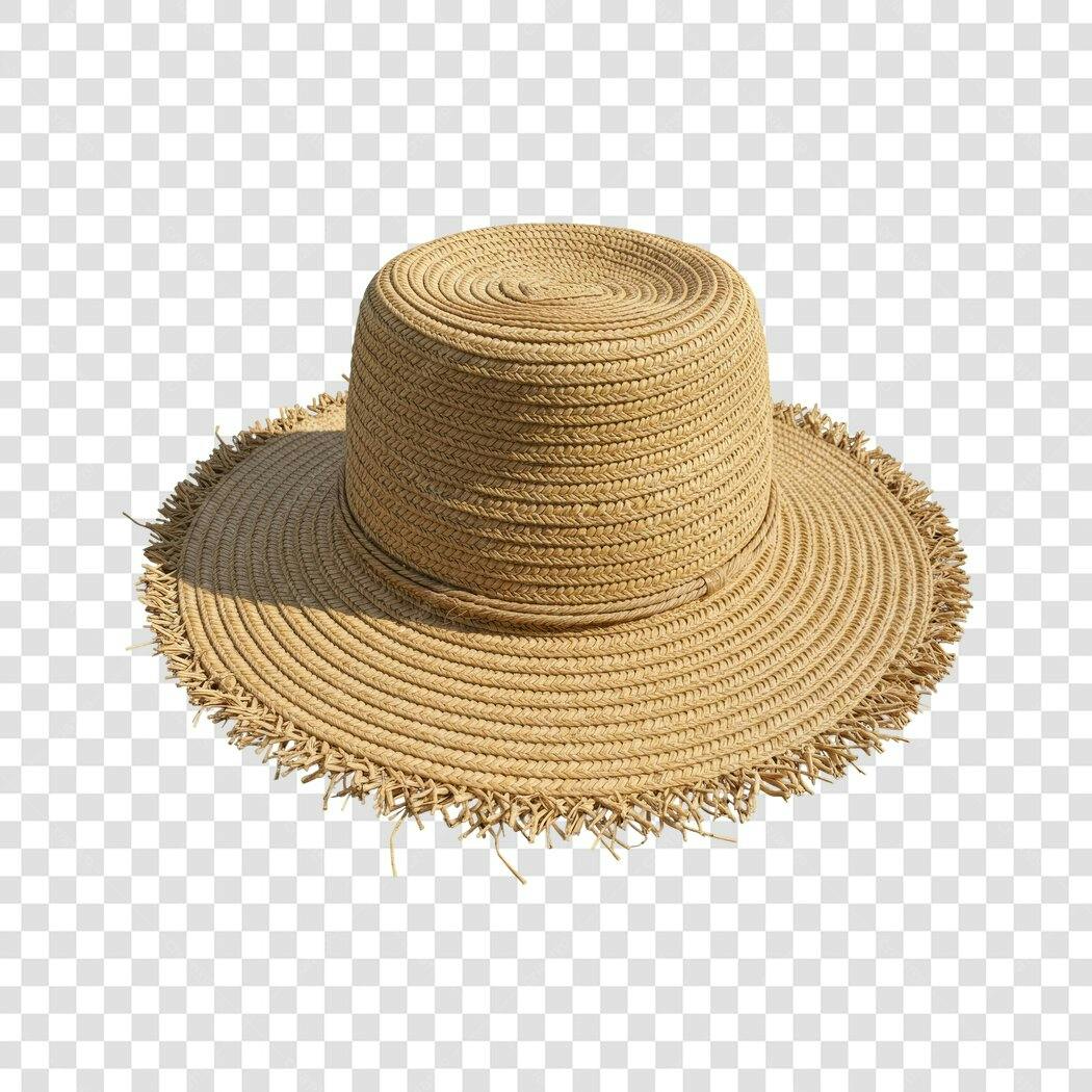 Chapéu de palha PNG com fundo transparente