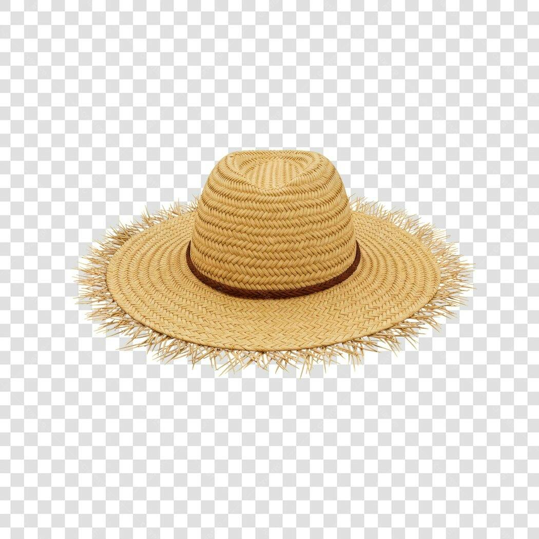 Chapéu de palha PNG com fundo transparente