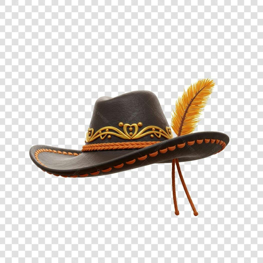 Mockup Chapeu estilo D'Artagnan PNG com fundo transparente