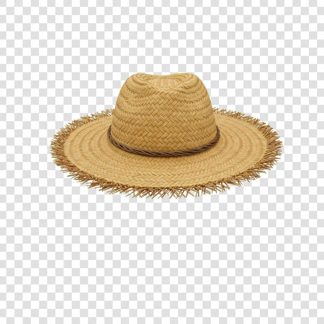 Mockup Chapéu de Palha PNG com fundo transparente