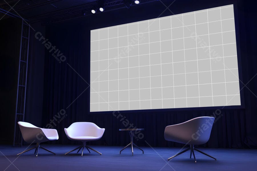 Mockup de Tela Gigante em Palco Moderno
