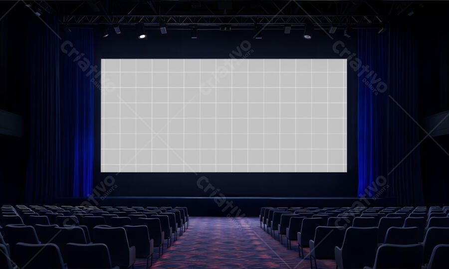 Mockup de Tela de Cinema Realista com Cadeiras