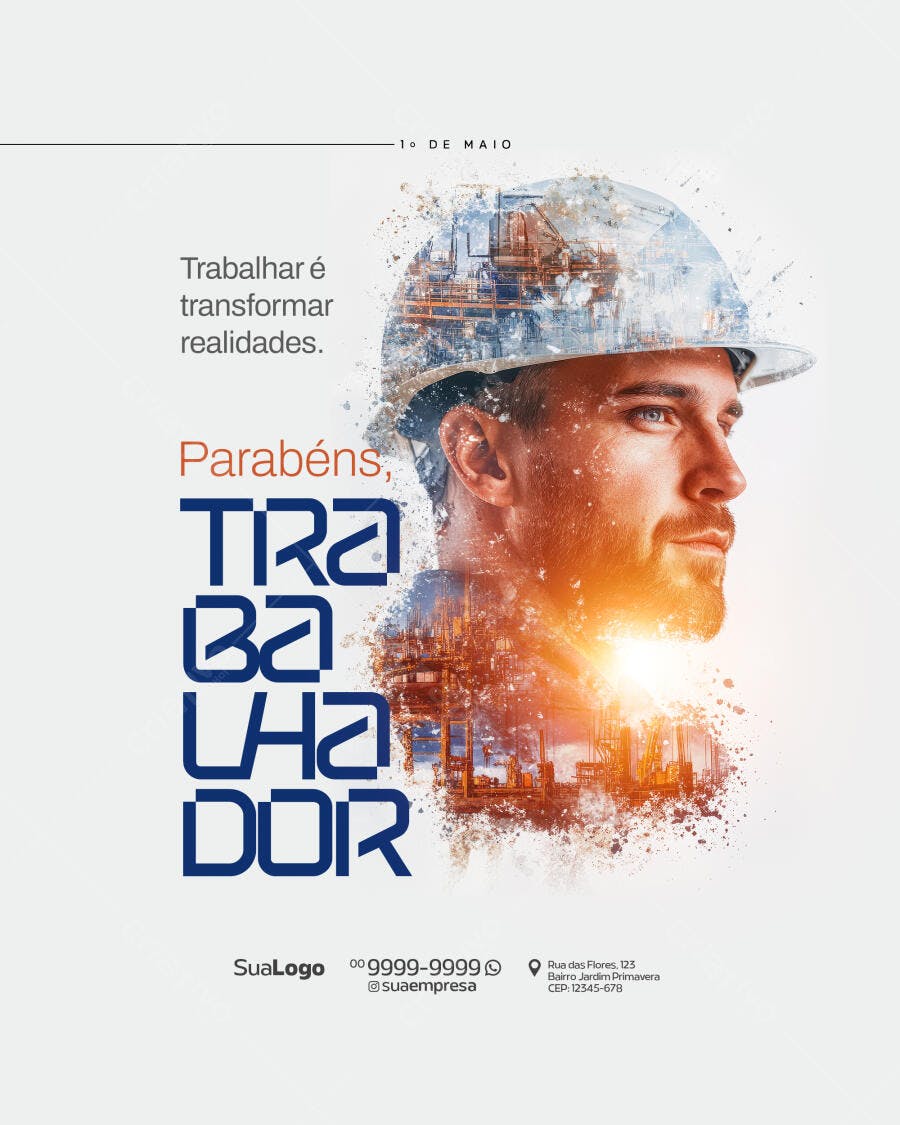 Postagem Dia do Trabalhador PSD Editável