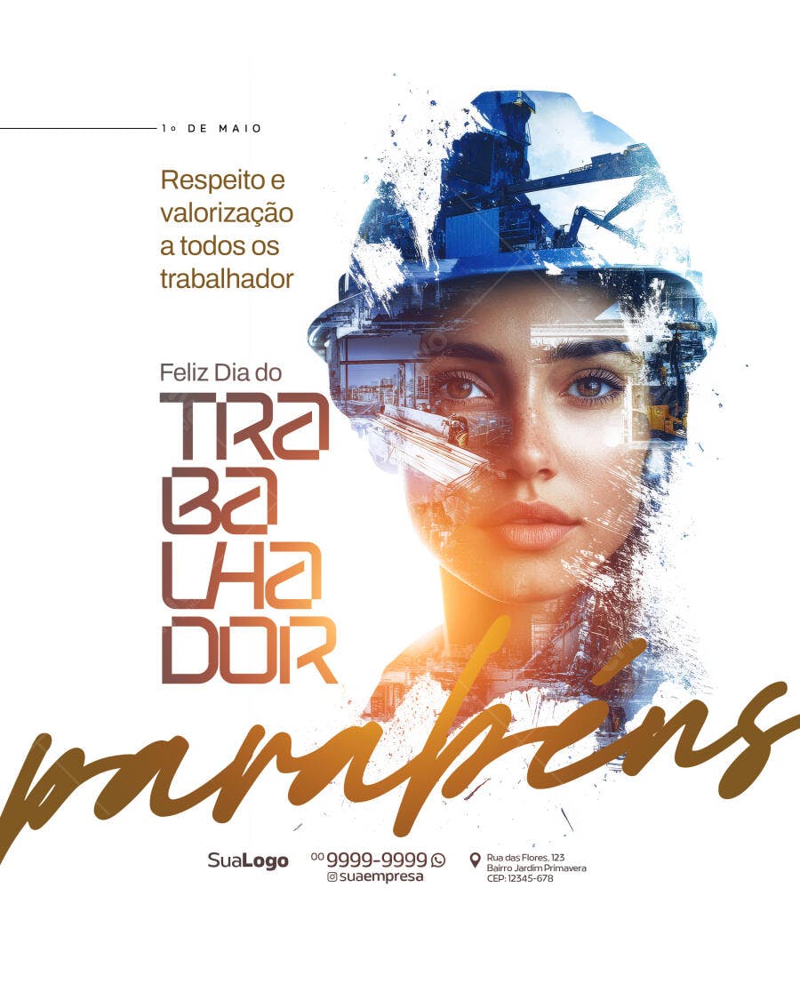 Postagem Dia do Trabalhador PSD Editável
