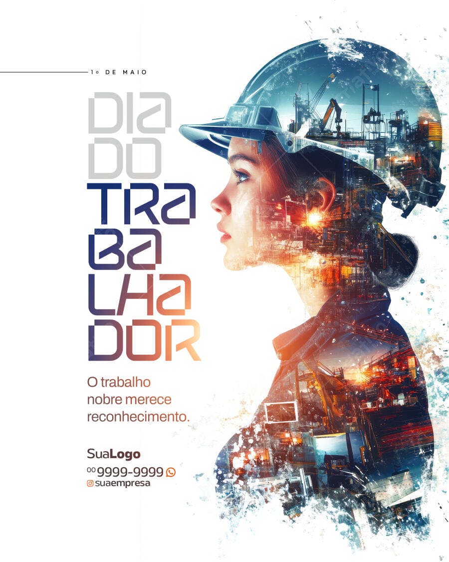 Flyer Dia do Trabalhador PSD Editável